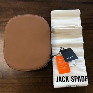 NWT Jack Spade Brown Leather Headphone Case